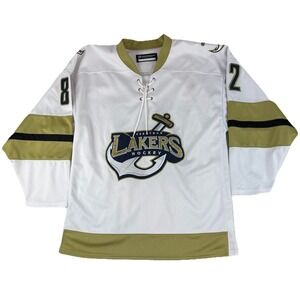 Sheboygan Lakers Hockey Jersey Men's Medium #82 Wisconsin Embroidered Anchor